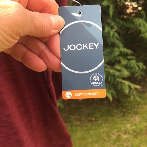 Jockey Sports Long Sleeve Brushed Back Tech Jersey, Zinfandel, Size Medium - Picture 9 of 14